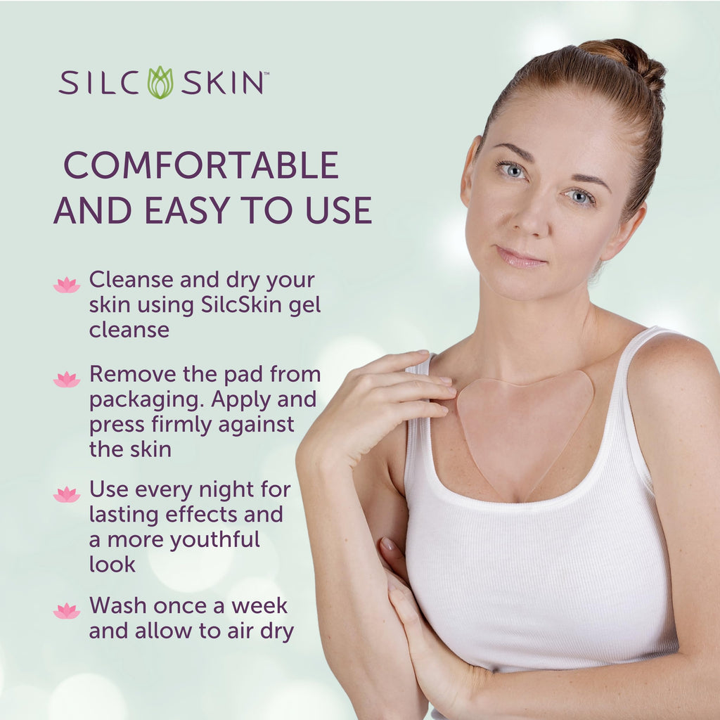 Silc Skin Decollette Pad – Reusable Chest Patch for Sleep Lines & Sun Damage | 60 Day Supply
