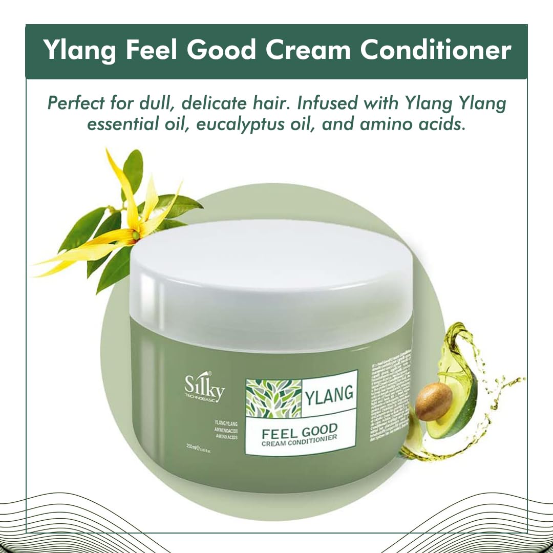 SILKY Technobasic Ylang Rinse Out Cream Conditioner – Deep Hydration for Dry Hair (250ml)