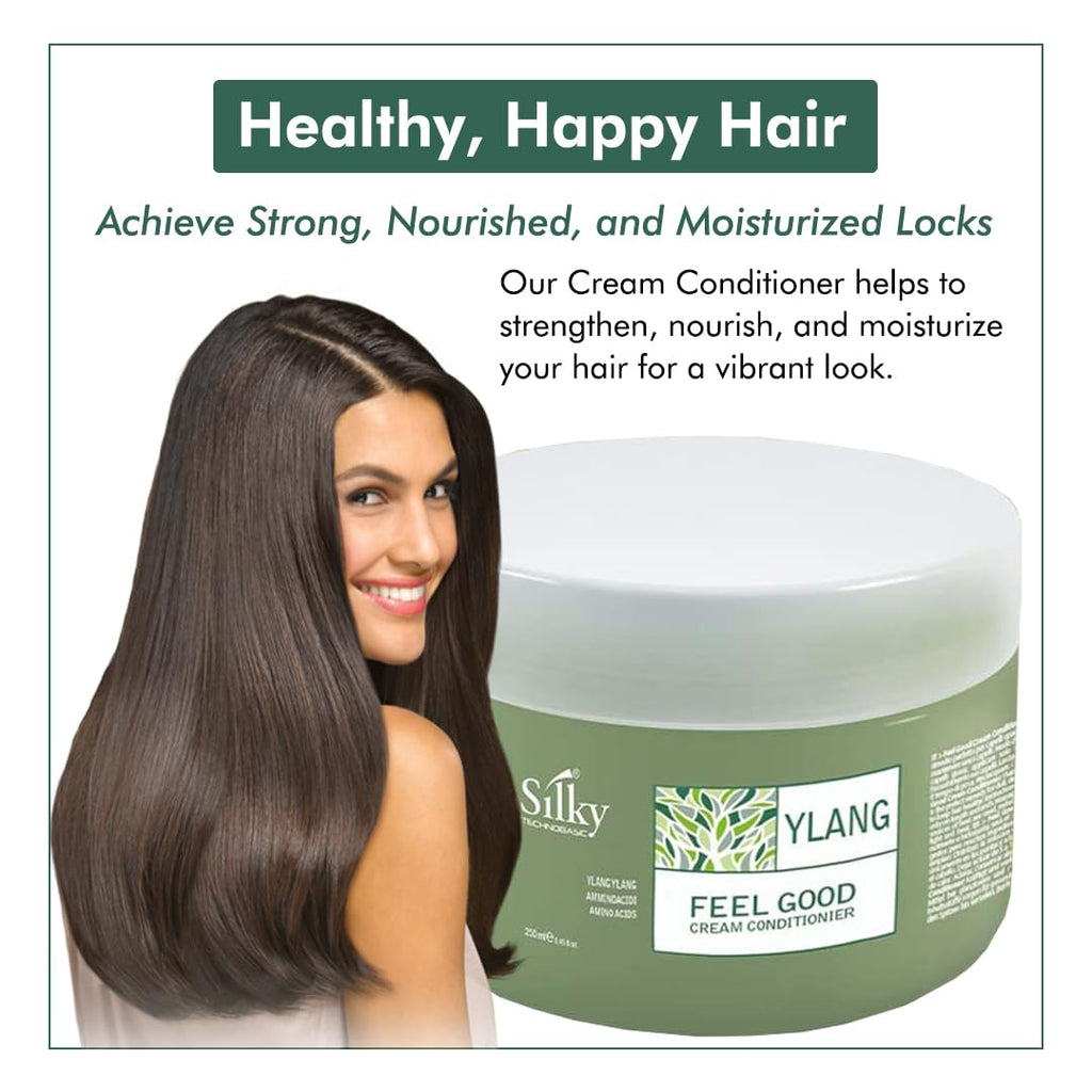 SILKY Technobasic Ylang Rinse Out Cream Conditioner – Deep Hydration for Dry Hair (250ml)