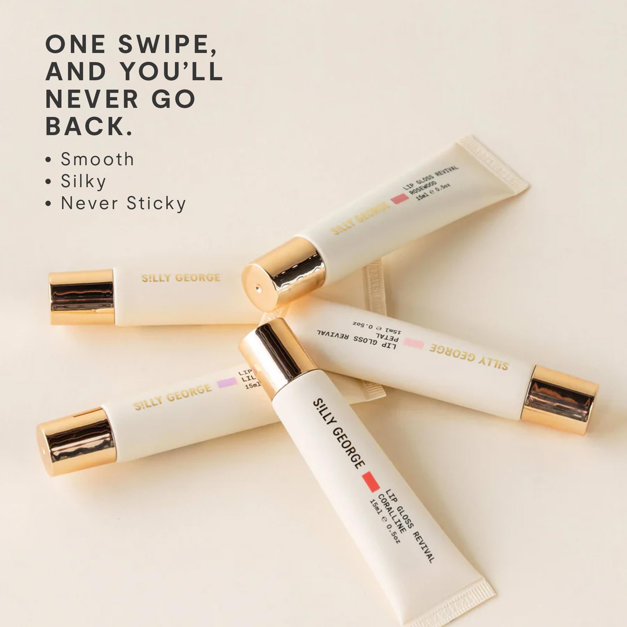 Silly George Lip Gloss Revival — Hydrating Shine with Peptides & Oils | Clean Vegan 15ml