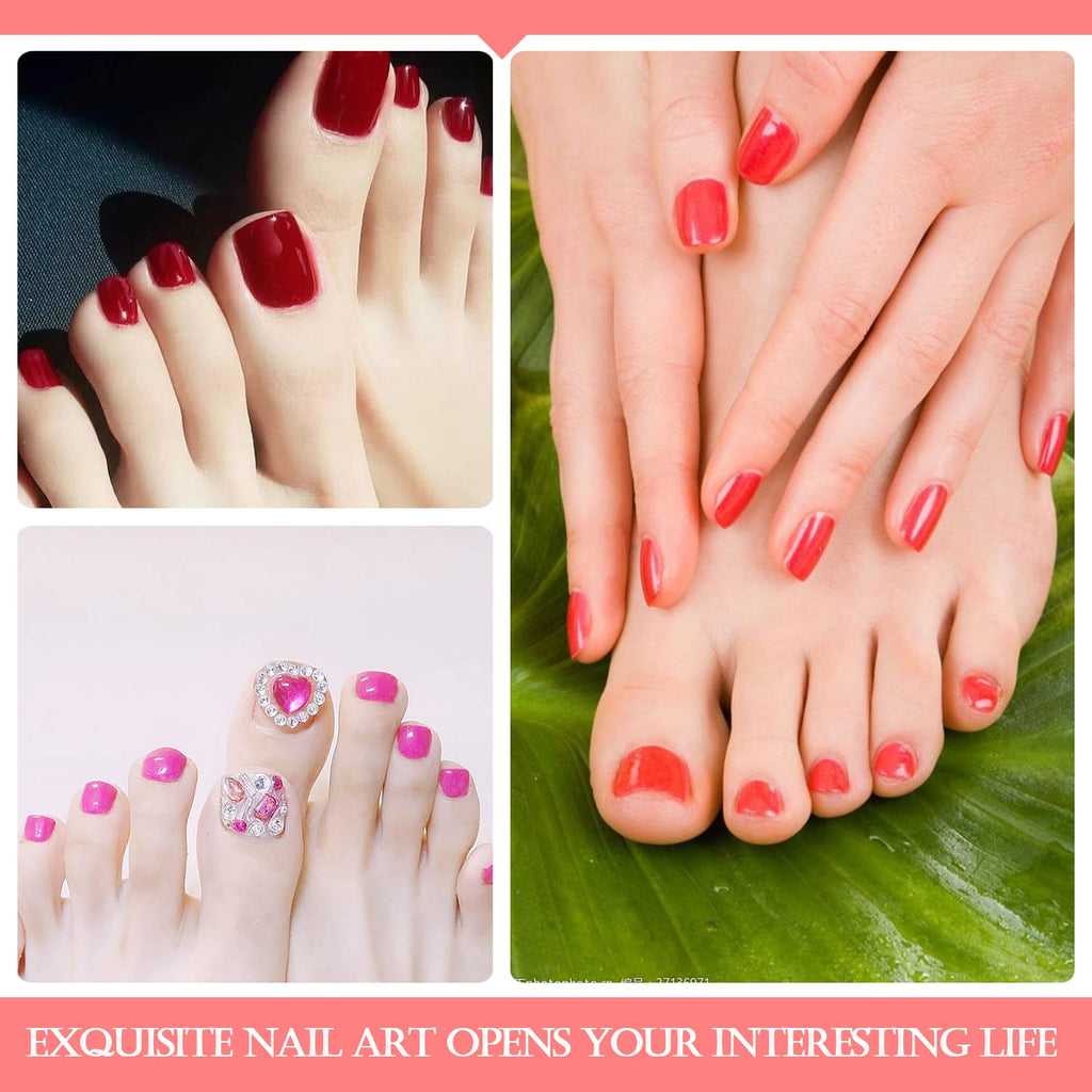 SILPECWEE Toe Nail Stickers – 20 Sheets, 11 Sizes, Self-Adhesive Gel Strips