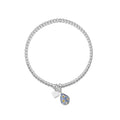 Forget-Me-Not Stretch Silver Beaded Bracelet
