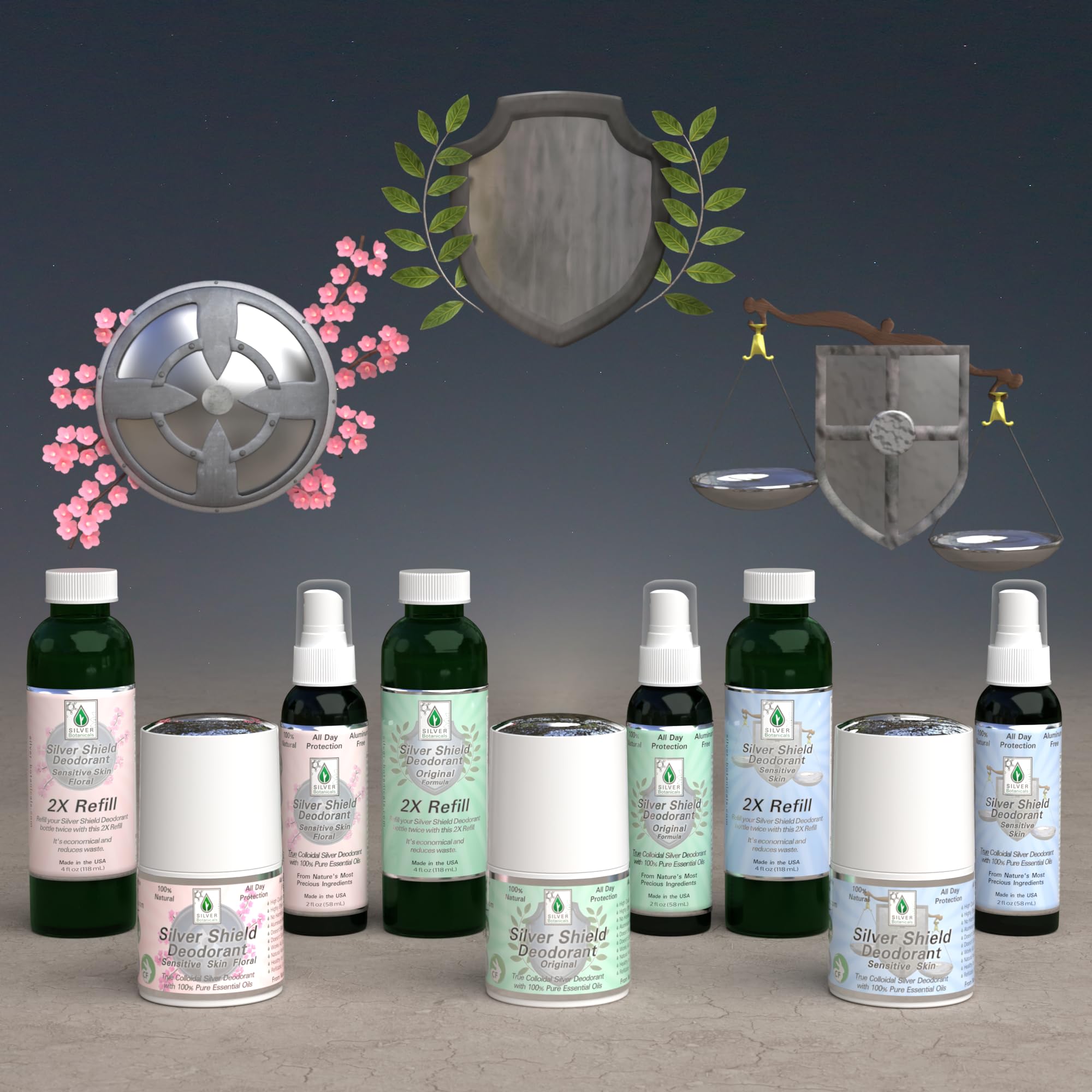 Silver Shield Deodorant - Sensitive Skin Formula (2X Refill) | Silver Botanicals