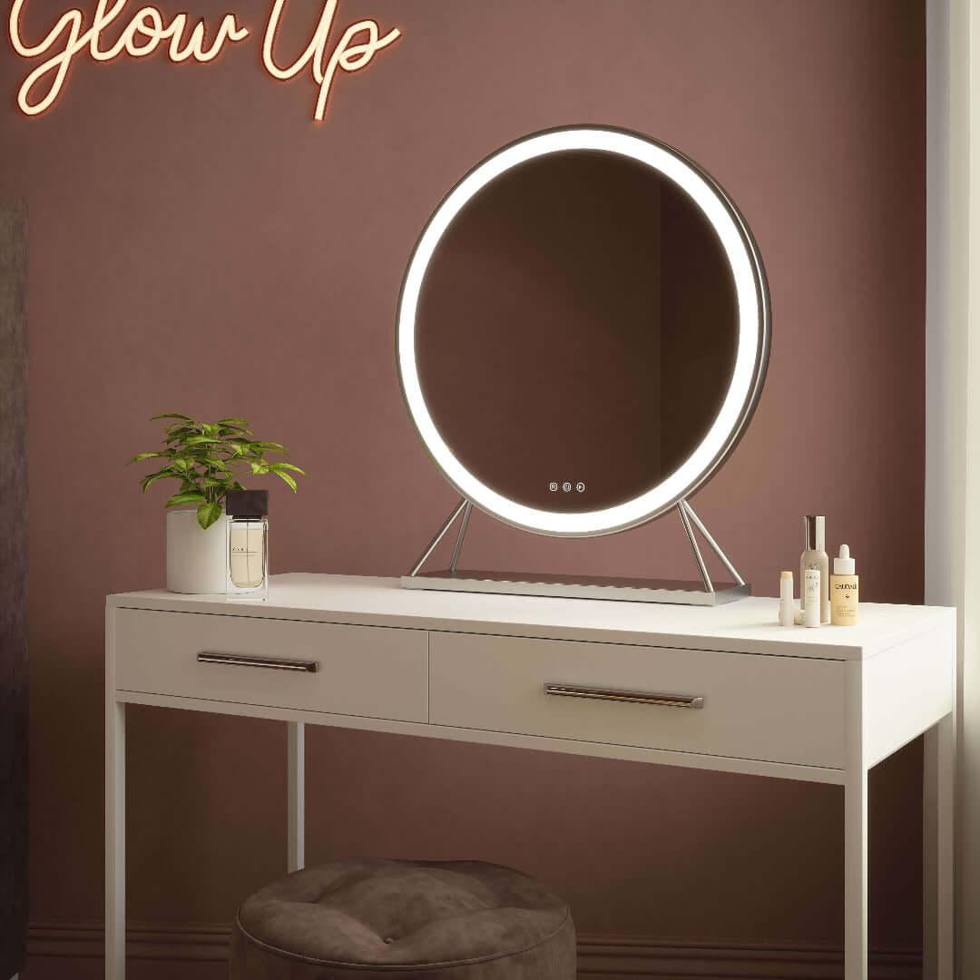Isla Round Silver LED Mirror – 60cm Diameter