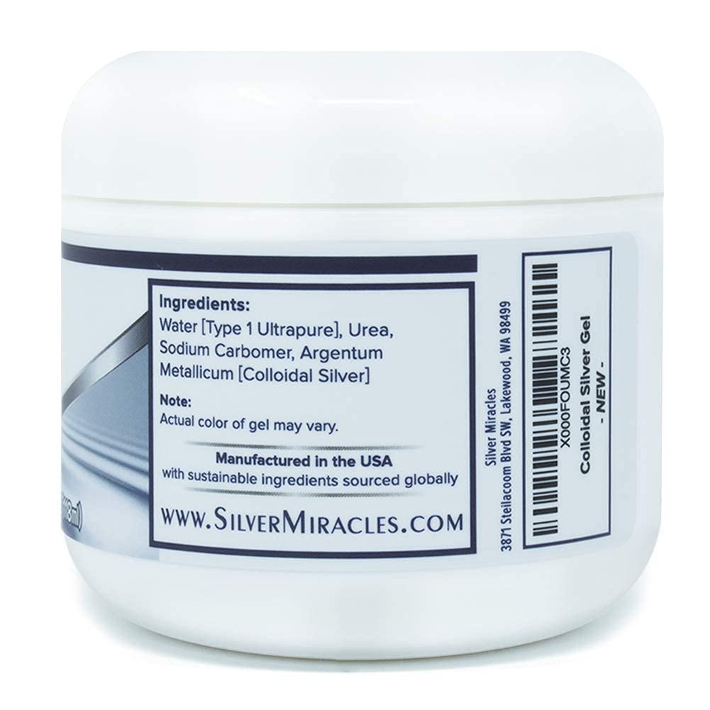 Silver Miracles Colloidal Silver Gel - Wound Care for Burns & Irritated Skin - 4 oz Unscented