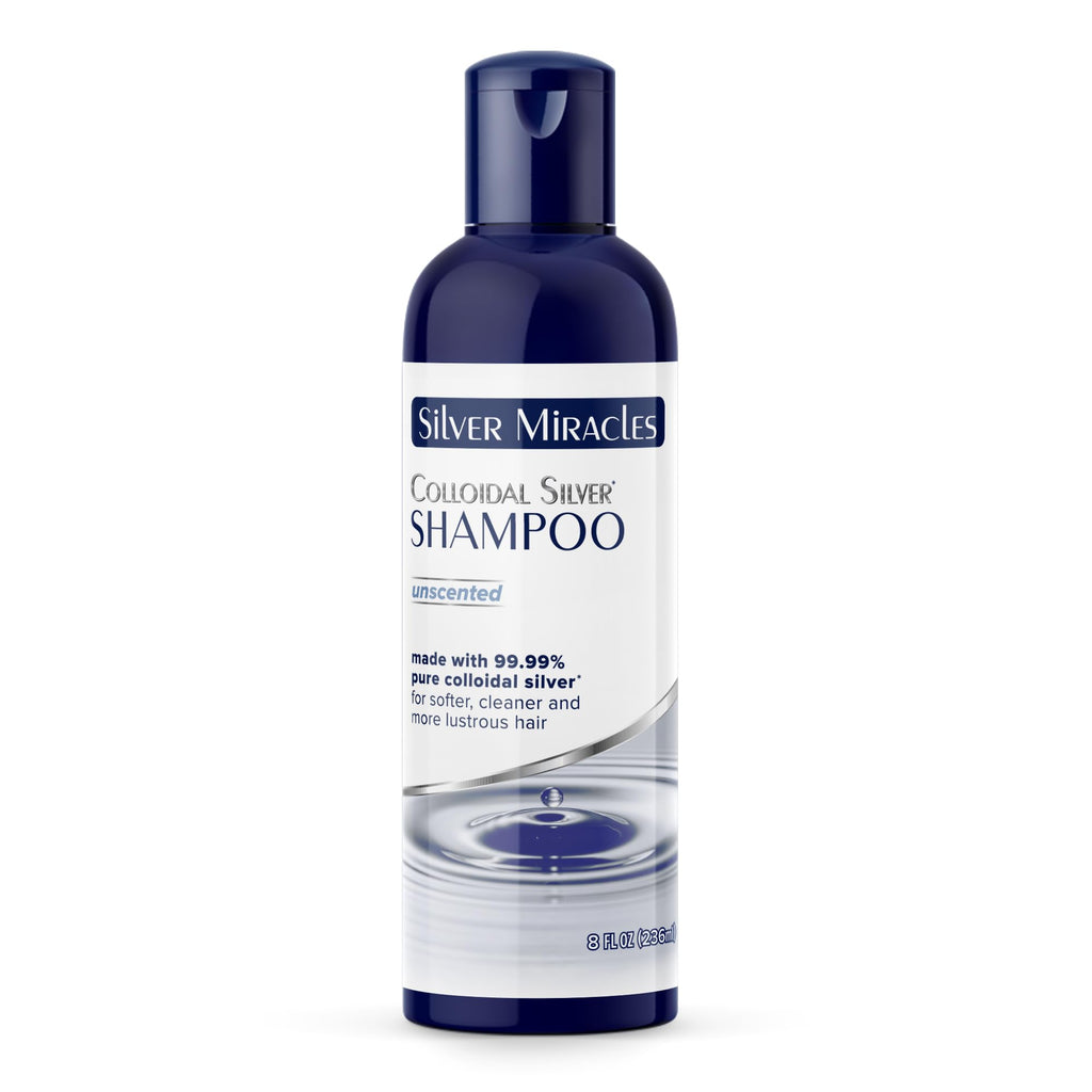 Silver Miracles Colloidal Silver Shampoo Unscented – 99.99% Pure, Gentle Hair Cleanse