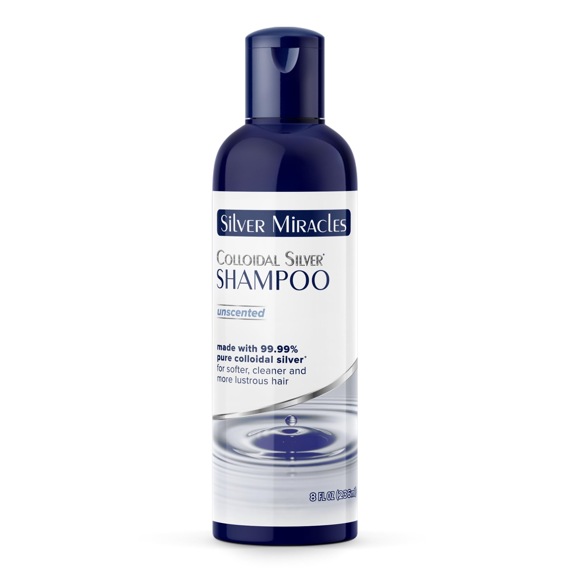 Silver Miracles Colloidal Silver Shampoo Unscented – 99.99% Pure, Gentle Hair Cleanse