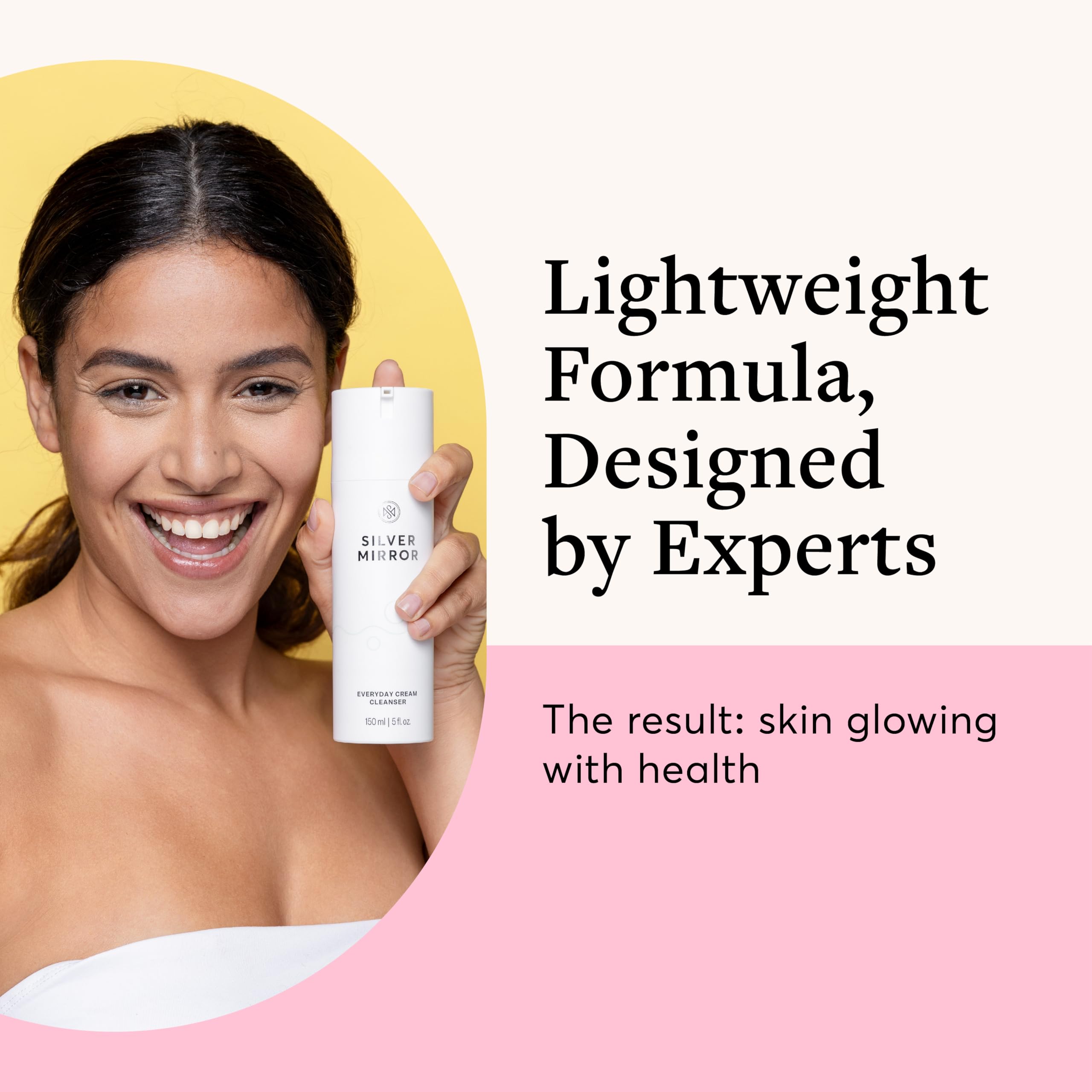 Silver Mirror Everyday Cream Cleanser (5 Fl Oz) – Gentle Hydrating Facial Cleanser for All Skin Types
