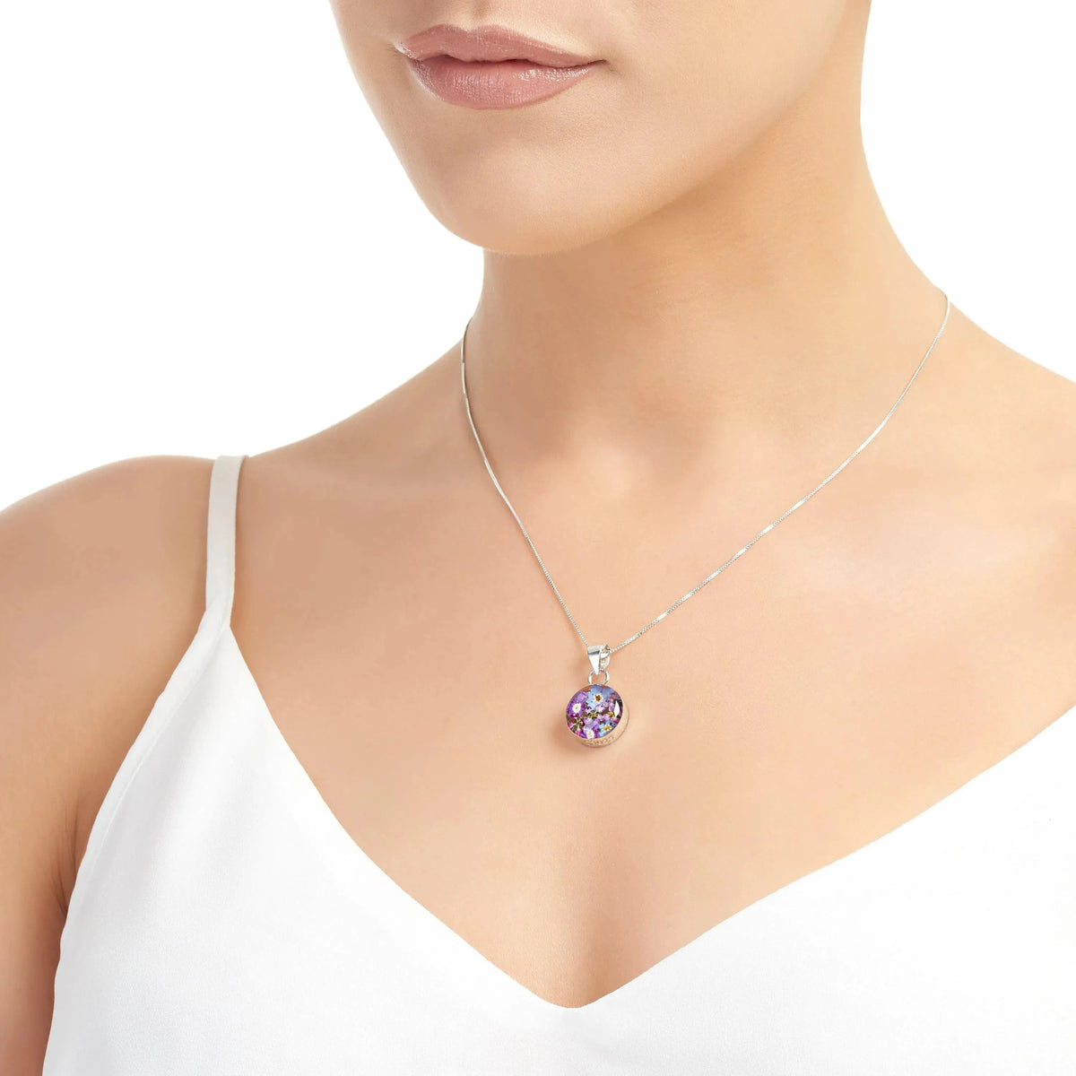 Purple Haze Round Pendant Necklace