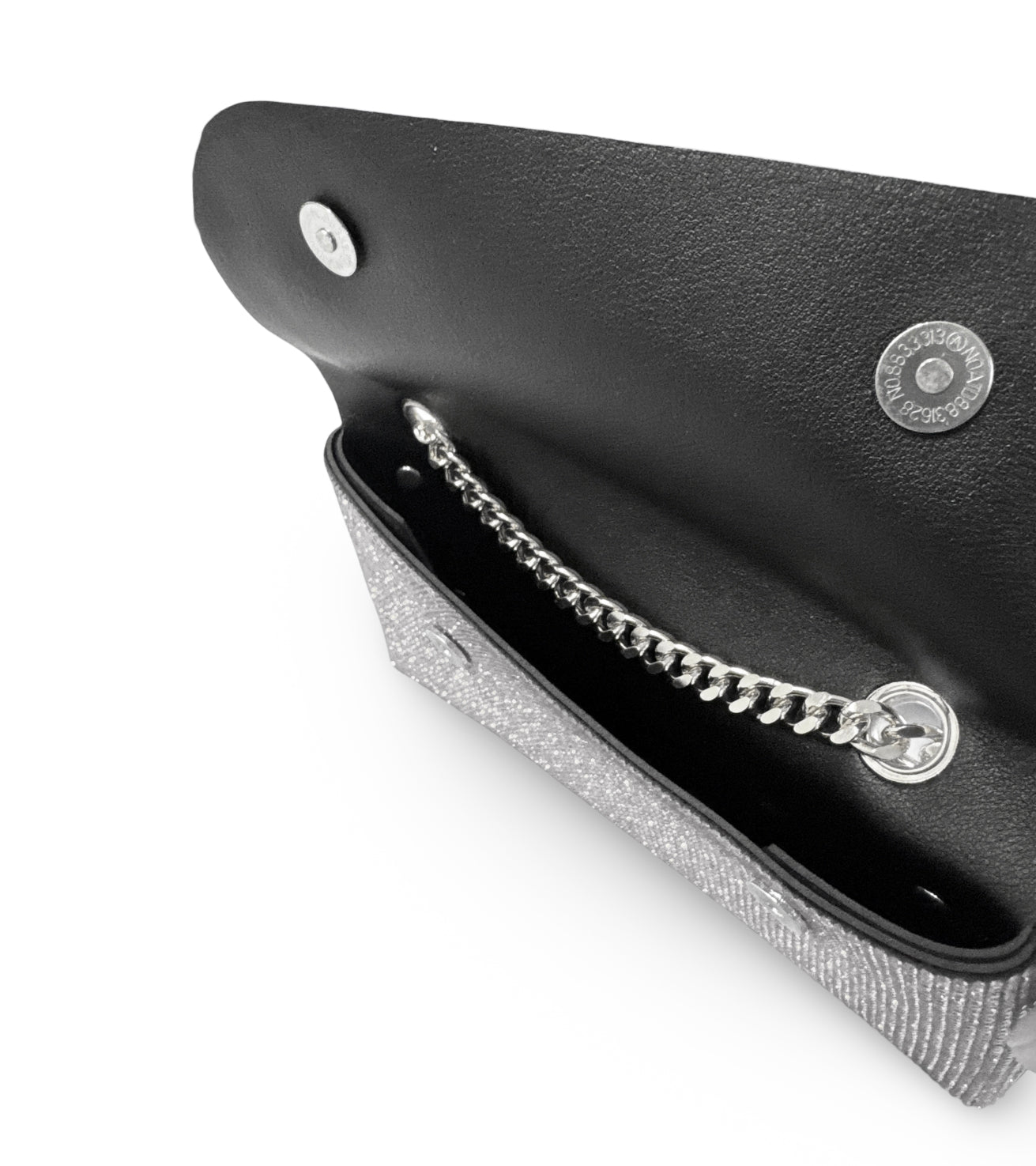 Caprilite Small Crossbody Bag Sparkly Crystal Clutch Fold Handbag Silver