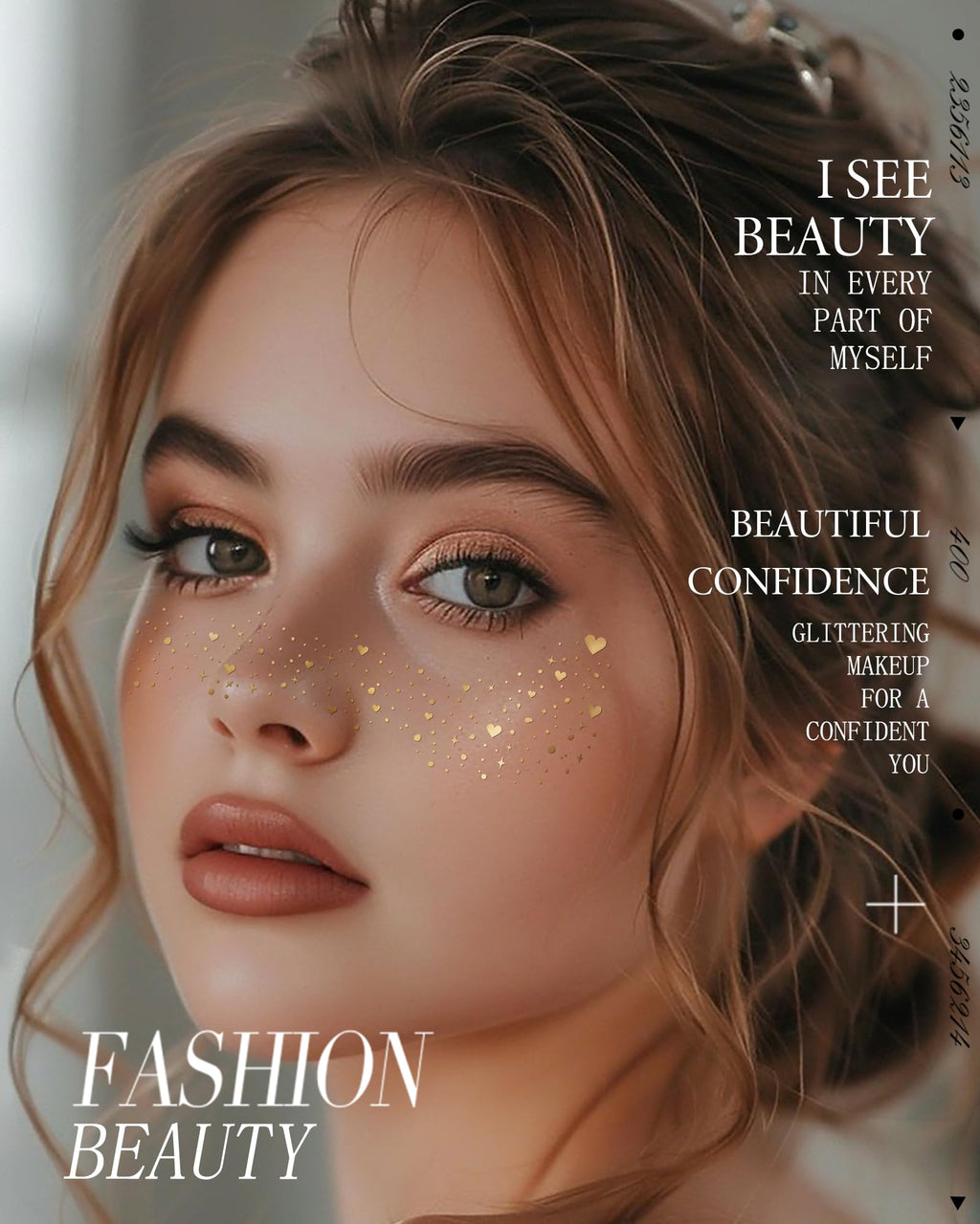Simpilos Glitter Freckles Gold Hearted – Waterproof Body & Face Glitter Patches for Festivals & Raves