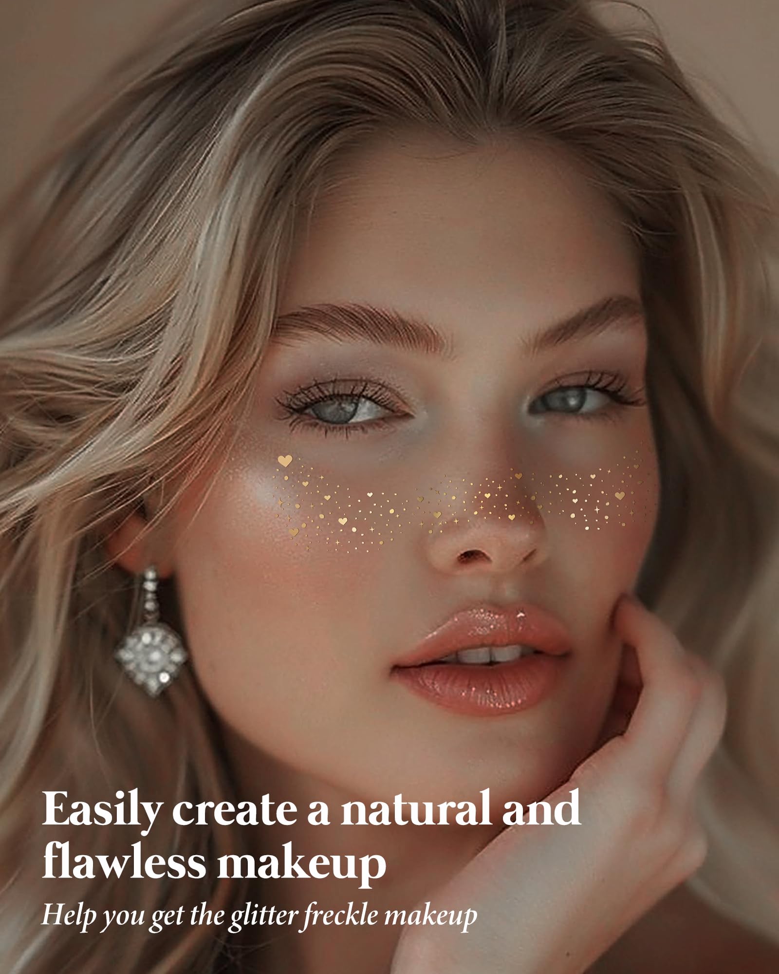 Simpilos Glitter Freckles Gold Hearted – Waterproof Body & Face Glitter Patches for Festivals & Raves