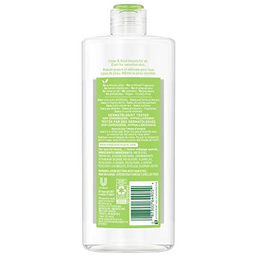 Simple Micellar Cleansing Water 13.5 Fl Oz (Pack of 2) – Gentle, Hydrating Cleanser