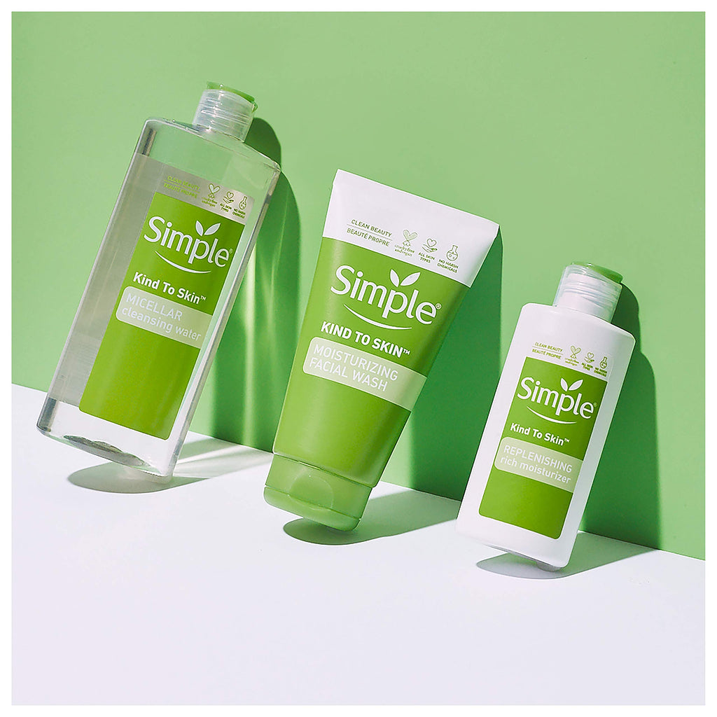 Simple Micellar Cleansing Water 13.5 Fl Oz (Pack of 2) – Gentle, Hydrating Cleanser