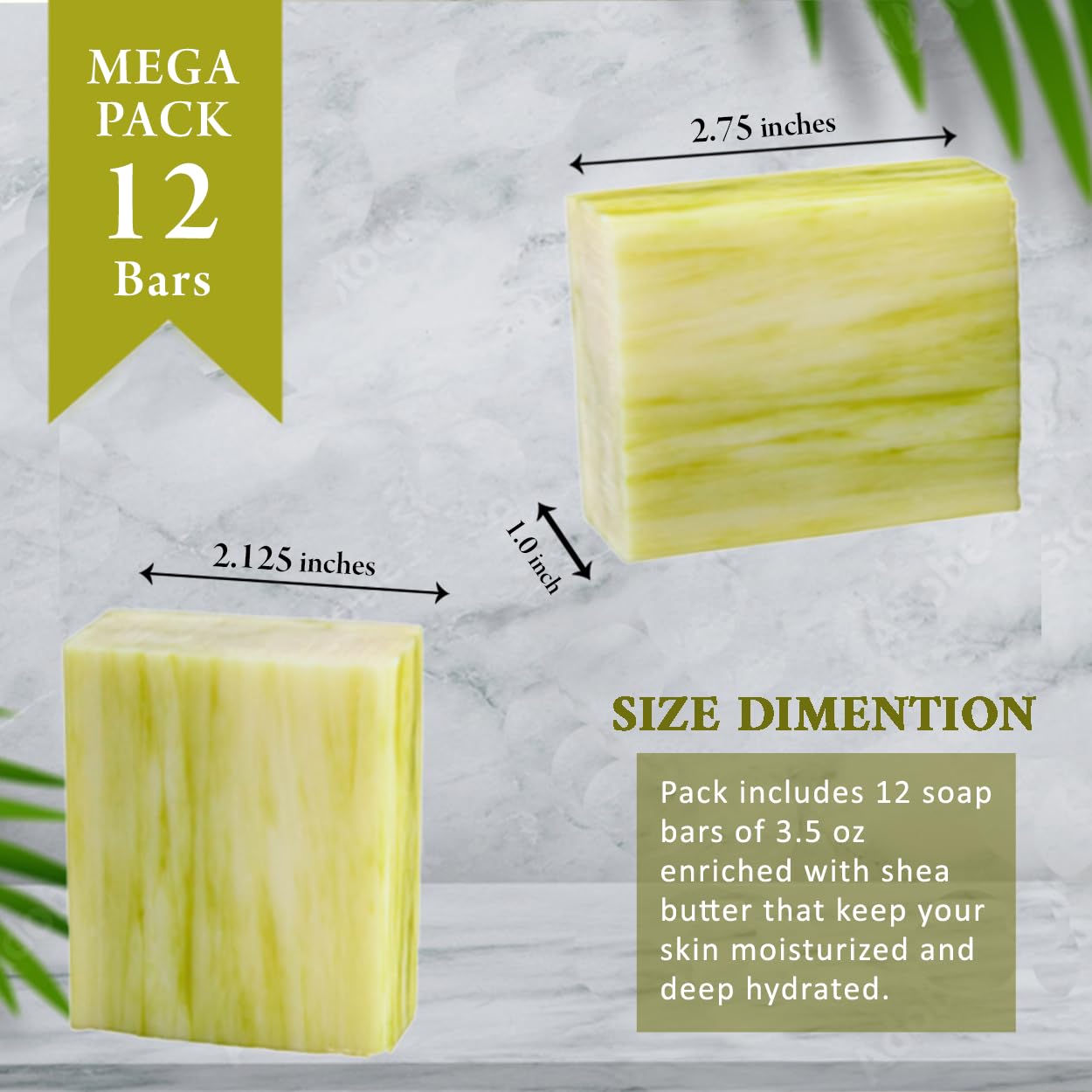 Simple Scents Australia Lemongrass Scented Natural Soap Bars – 12 x 3.5oz French Triple-Milled with Shea Butter