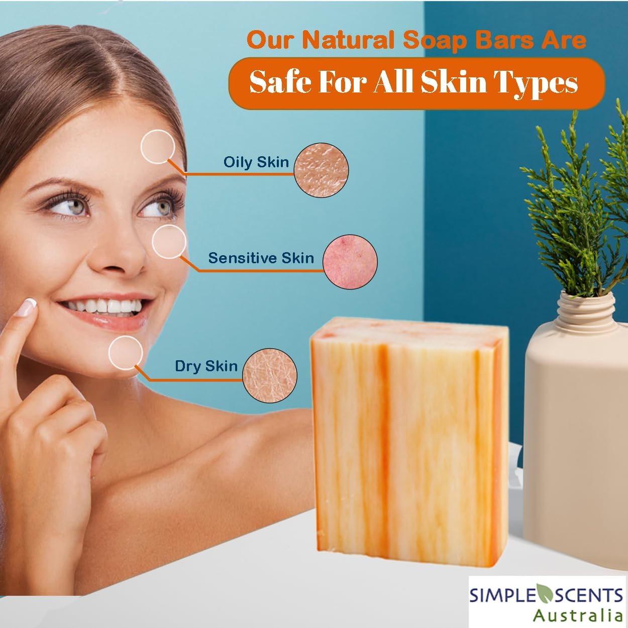 Simple Scents Australia – Assorted 6-Piece Natural Soap Bars | French Triple-Milled with Shea Butter