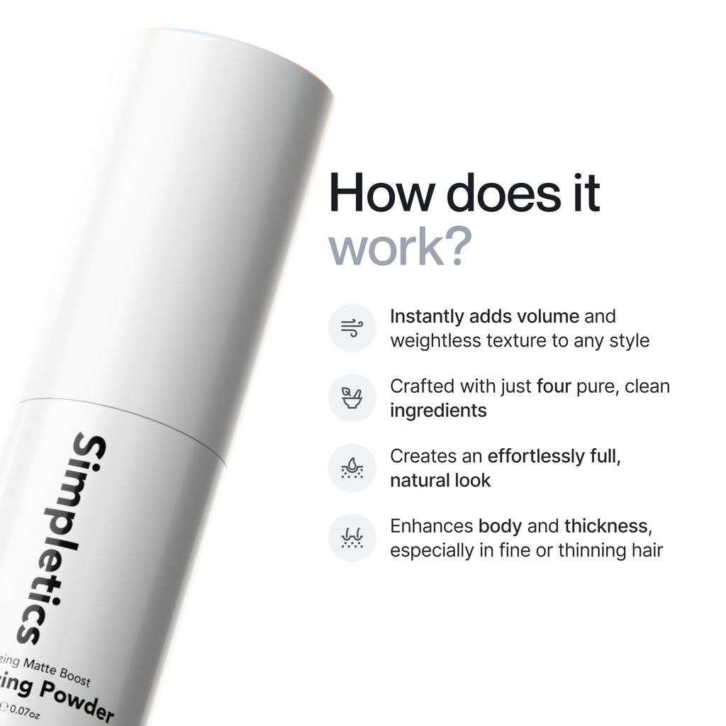 Simpletics Texturizing Powder – All-Natural 4-Ingredient Volume & Matte Finish