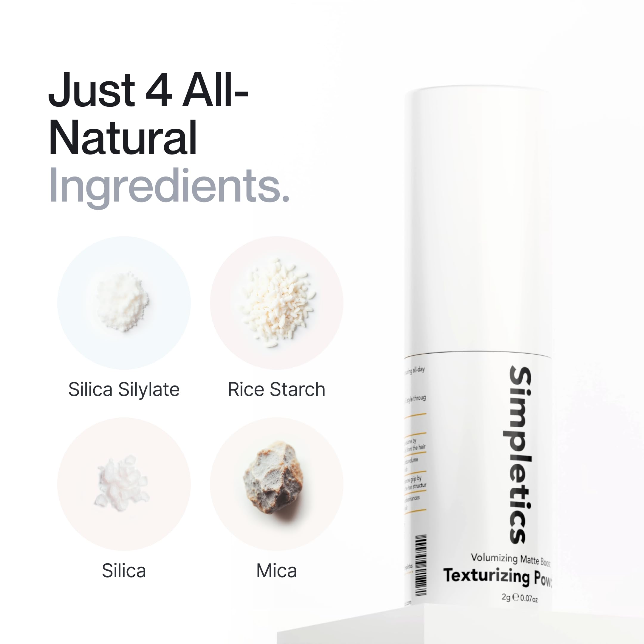 Simpletics Texturizing Powder – All-Natural 4-Ingredient Volume & Matte Finish
