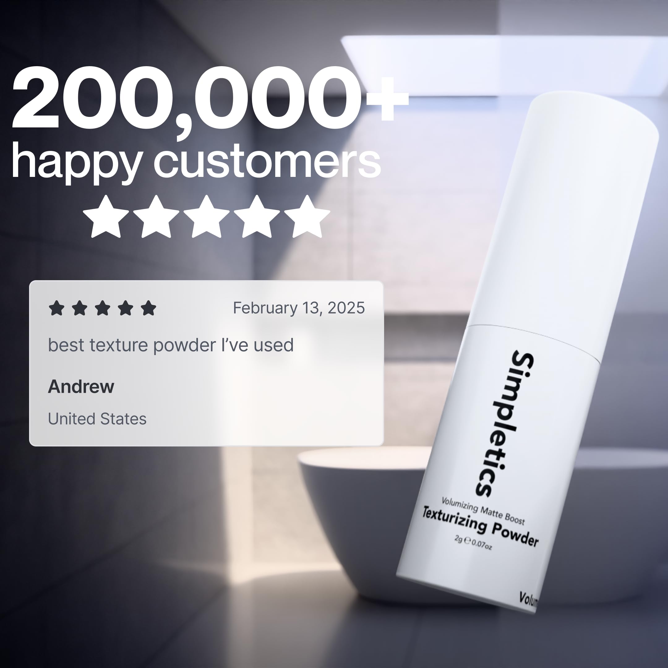 Simpletics Texturizing Powder – All-Natural 4-Ingredient Volume & Matte Finish