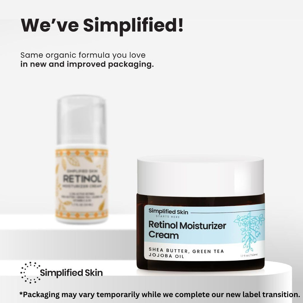 Simplified Skin Retinol Cream for Face (3-Pack) – 2.5% Retinol, Hyaluronic Acid, Anti-Aging Moisturizer (1.7 oz each)