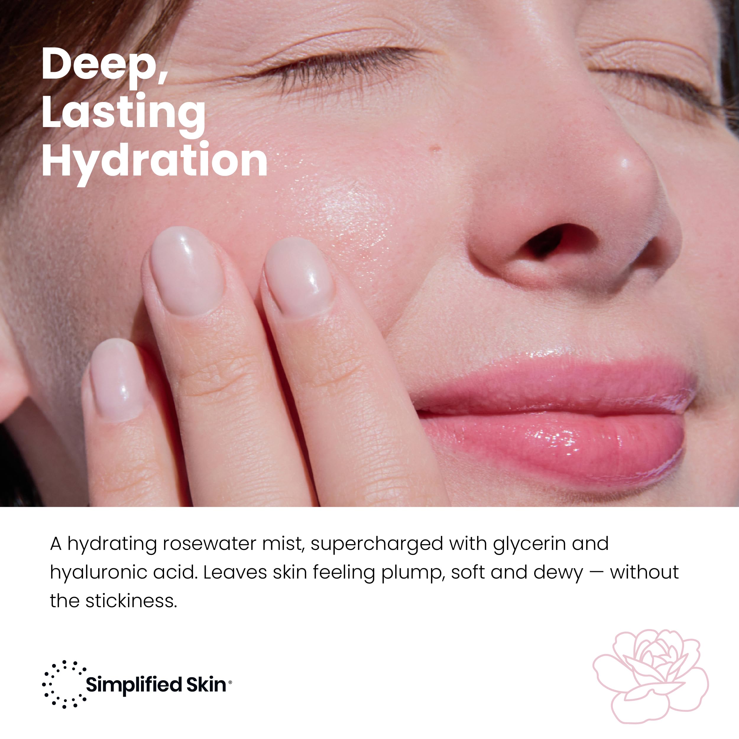 Simplified Skin Rosewater & Glycerin Spray – Hydrating Facial Mist (4 oz)