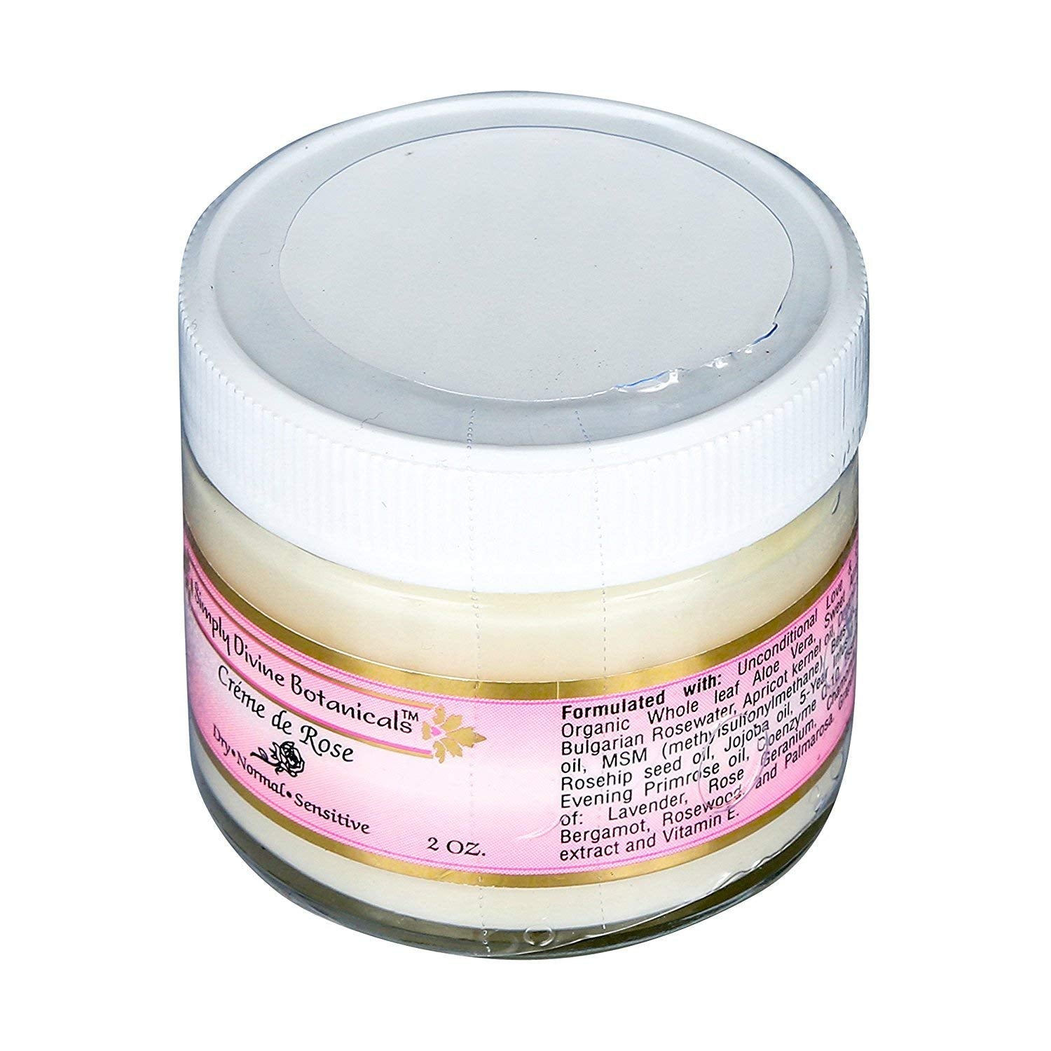 Simply Divine Botanicals Creme de Rose Heavenly Facial Moisturizer - Natural & Organic Face Cream (2 oz)