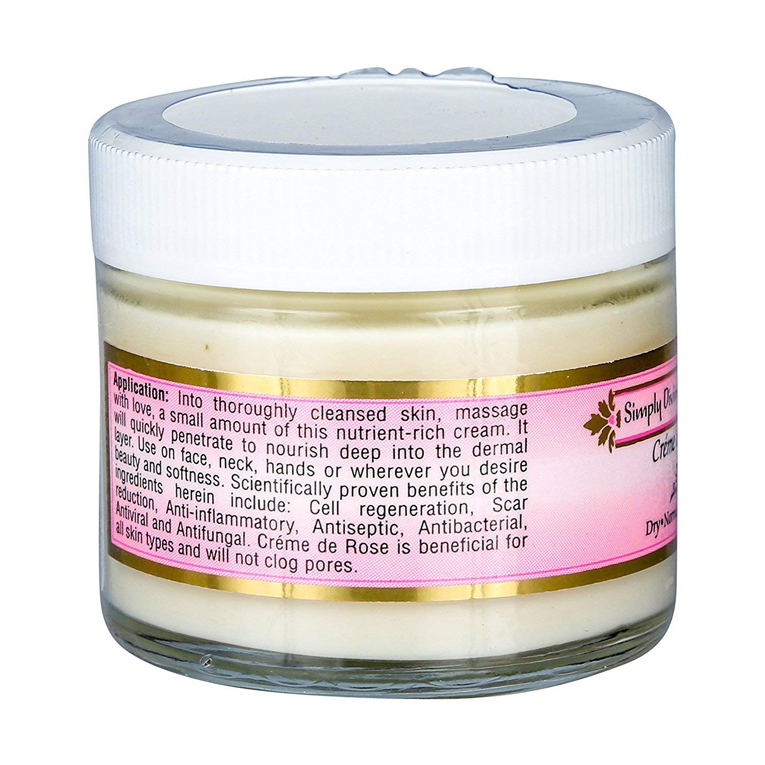Simply Divine Botanicals Creme de Rose Heavenly Facial Moisturizer - Natural & Organic Face Cream (2 oz)
