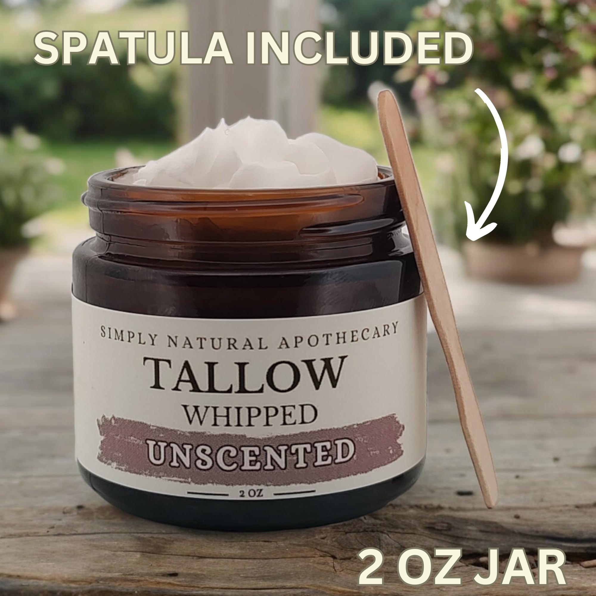 Simply Natural Apothecary Beef Tallow Balm — Unscented Moisturizer, 2 oz