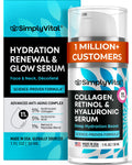 SimplyVital Collagen, Retinol & Hyaluronic Acid Serum – Anti-Aging Daily Moisturizer for Face, Neck & Chest | Made in USA | 1 fl oz