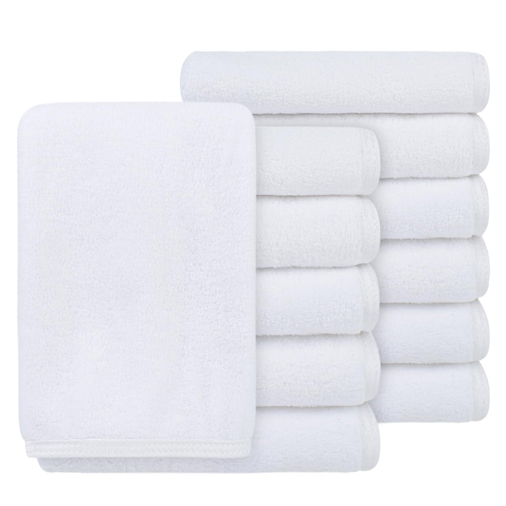 SINLAND Absorbent Coral Velvet Washcloths — Ultra-Soft Microfiber 12x12 Inch Face Towels