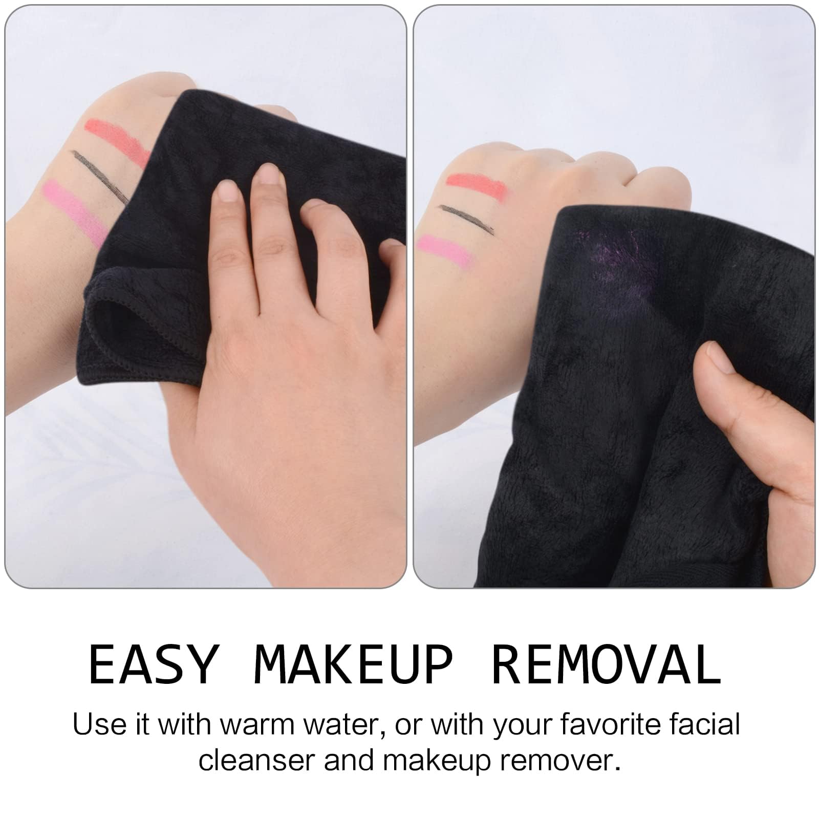 SINLAND Microfiber Facial Cloths – Fast Drying 12x12 Washcloths for Gentle Makeup Removal