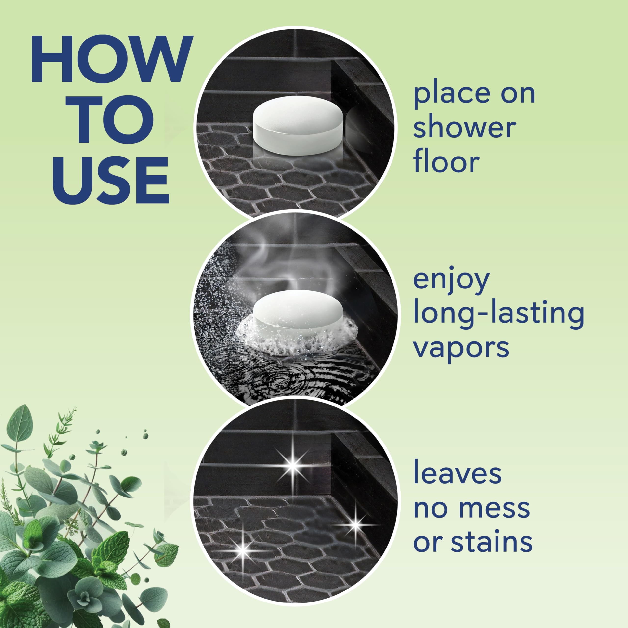 SinuCleanse Vapor Shower Steamer Tablets – Eucalyptus & Mint, 12 Extra Large Tablets, Made in USA