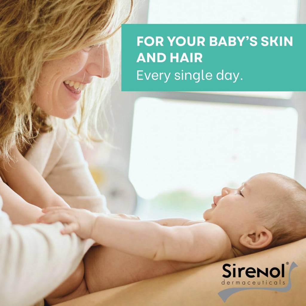 Sirenol Organic Baby Shampoo & Body Wash – Cosmos Certified, Tear-Free & Dermatologist-Tested (13.5oz)