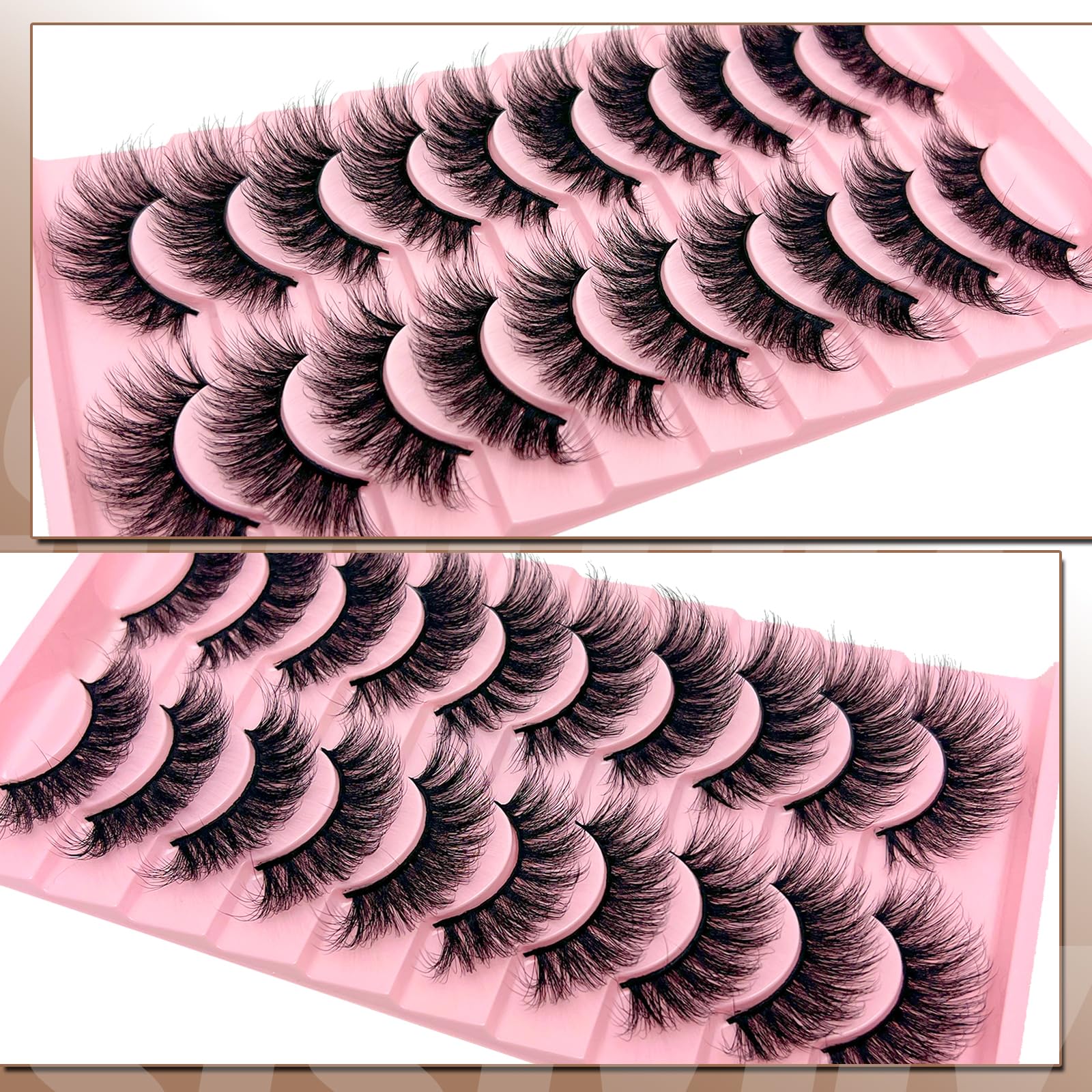 SISIYDY Wispy Lashes 18mm 3D Faux Mink Cat Eye Lashes Pack 10 Pairs YH012