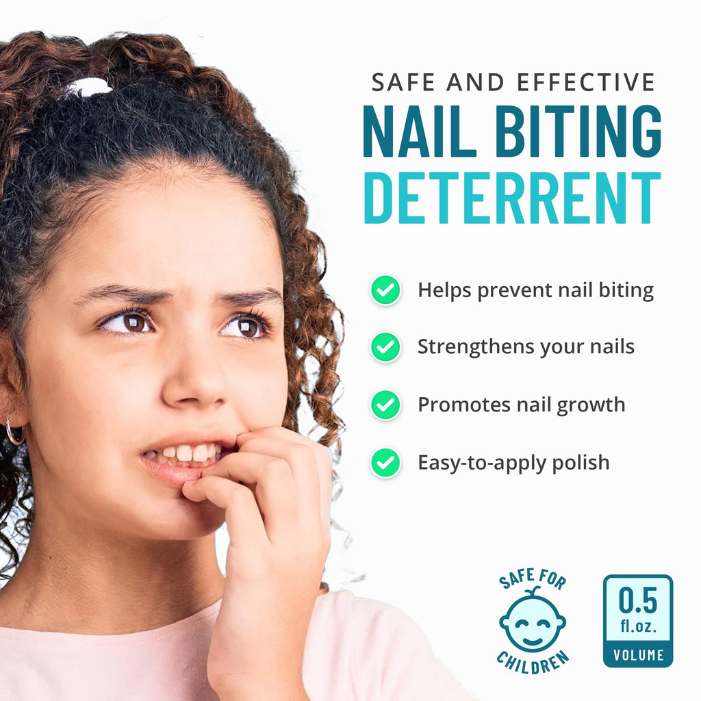 Stop Nail Biting Polish for Kids — Clear Bitter Deterrent, Easy Application (SISQUOC HEALTHCARE, 0.5 fl oz)