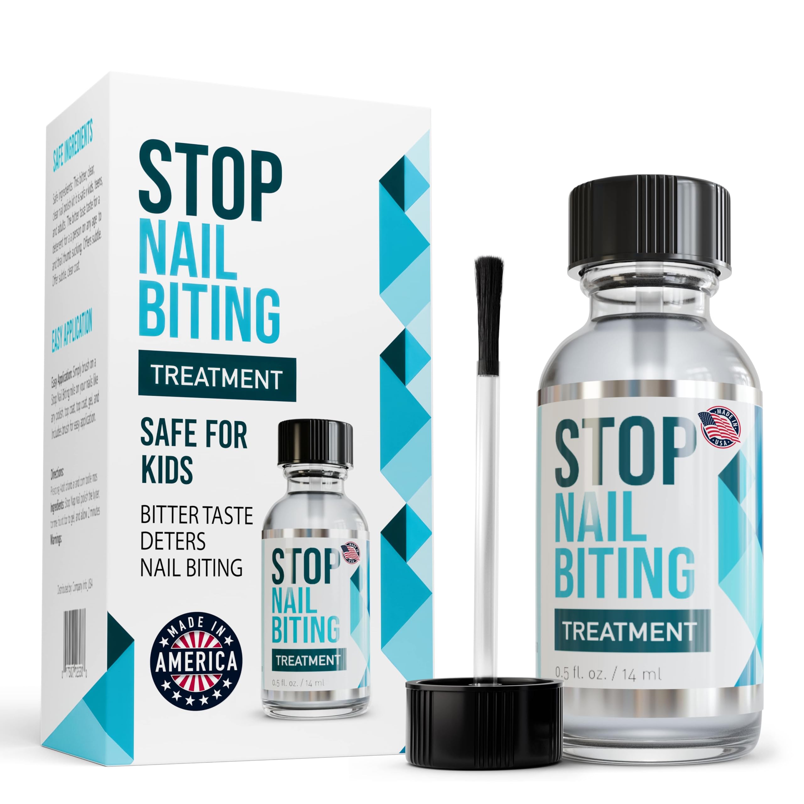 Stop Nail Biting Polish for Kids — Clear Bitter Deterrent, Easy Application (SISQUOC HEALTHCARE, 0.5 fl oz)