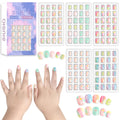 SIUSIO Gradient Paradise Kids Press-On Nails – 120Pcs, 5 Pack, Pre-glue Short Rainbow Nails