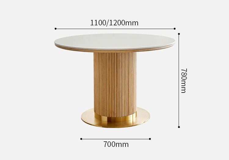 Bek Round Dining Table, White