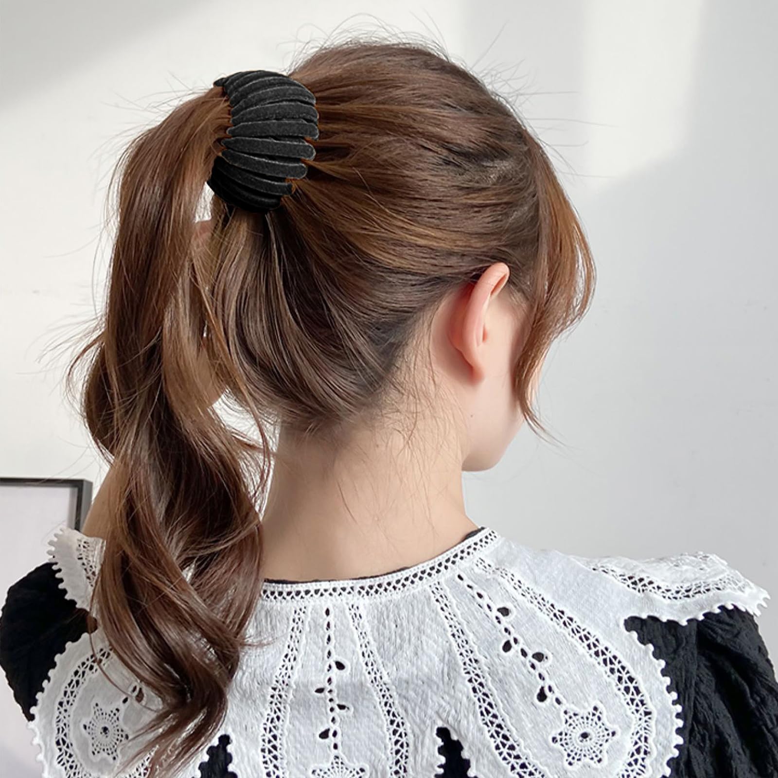 Sizobi Bird Nest Magic Hair Clip Set – 7pc Velvet Black Hair Bun Clips