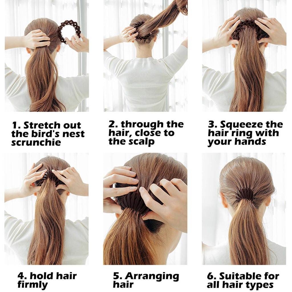 Sizobi Bird Nest Magic Hair Clip Set – 7pc Velvet Black Hair Bun Clips
