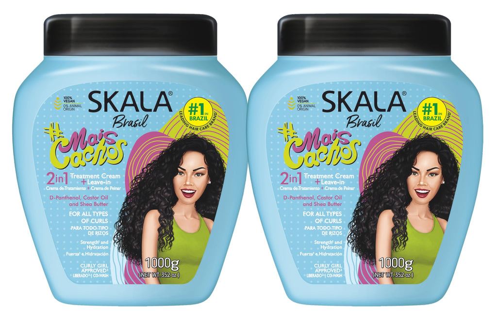 SKALA Mais Cachos 2-in-1 Conditioning Cream for Type 3ABC Hair – 70.4 oz (Blue)