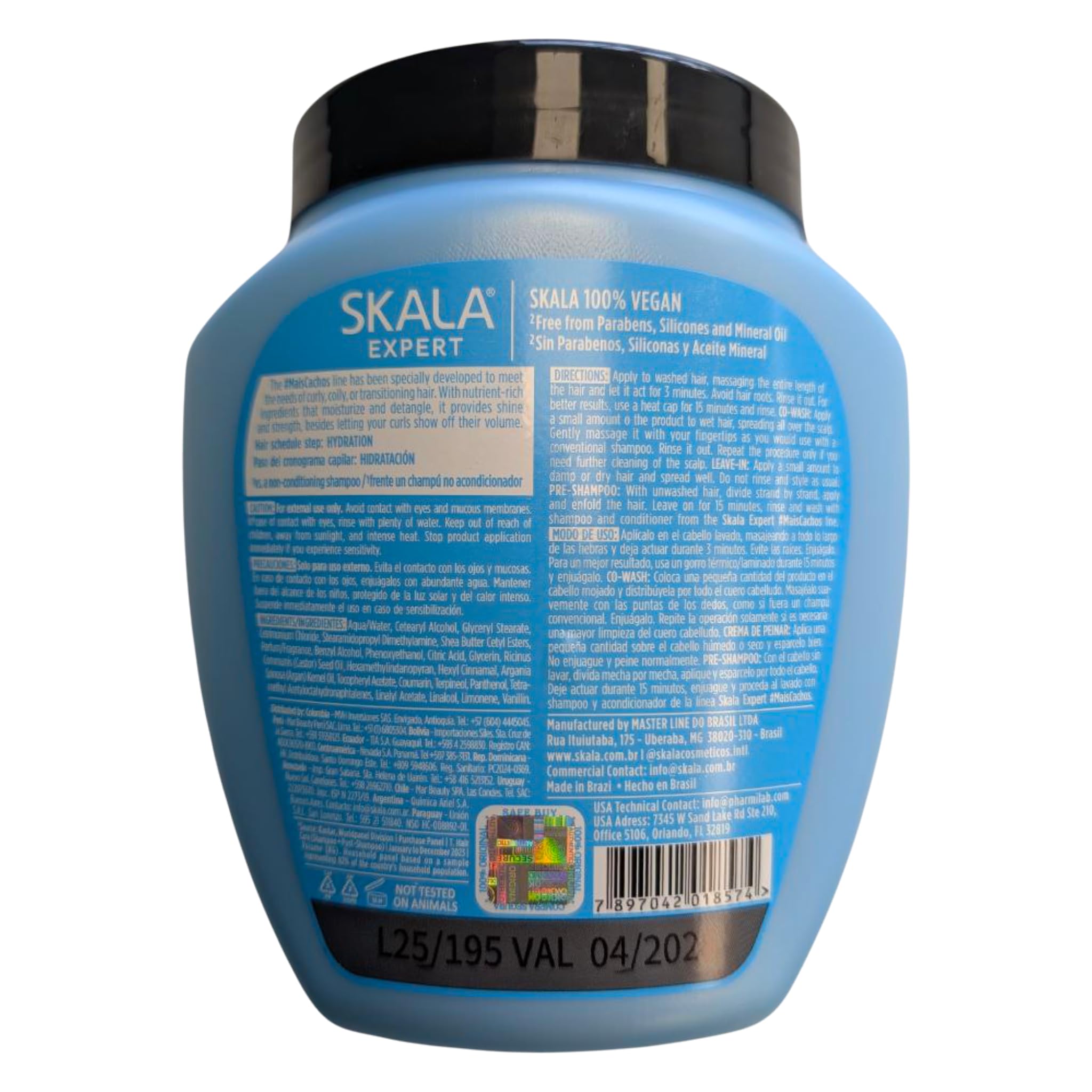 SKALA Mais Cachos 2-in-1 Conditioning Cream for Type 3ABC Hair – 70.4 oz (Blue)
