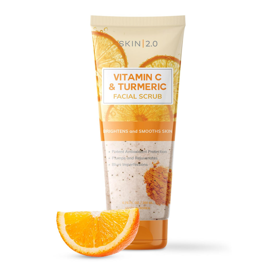 Skin 2.0 Vitamin C & Turmeric Face Scrub – Brightening, Hydrating Exfoliator for All Skin Types