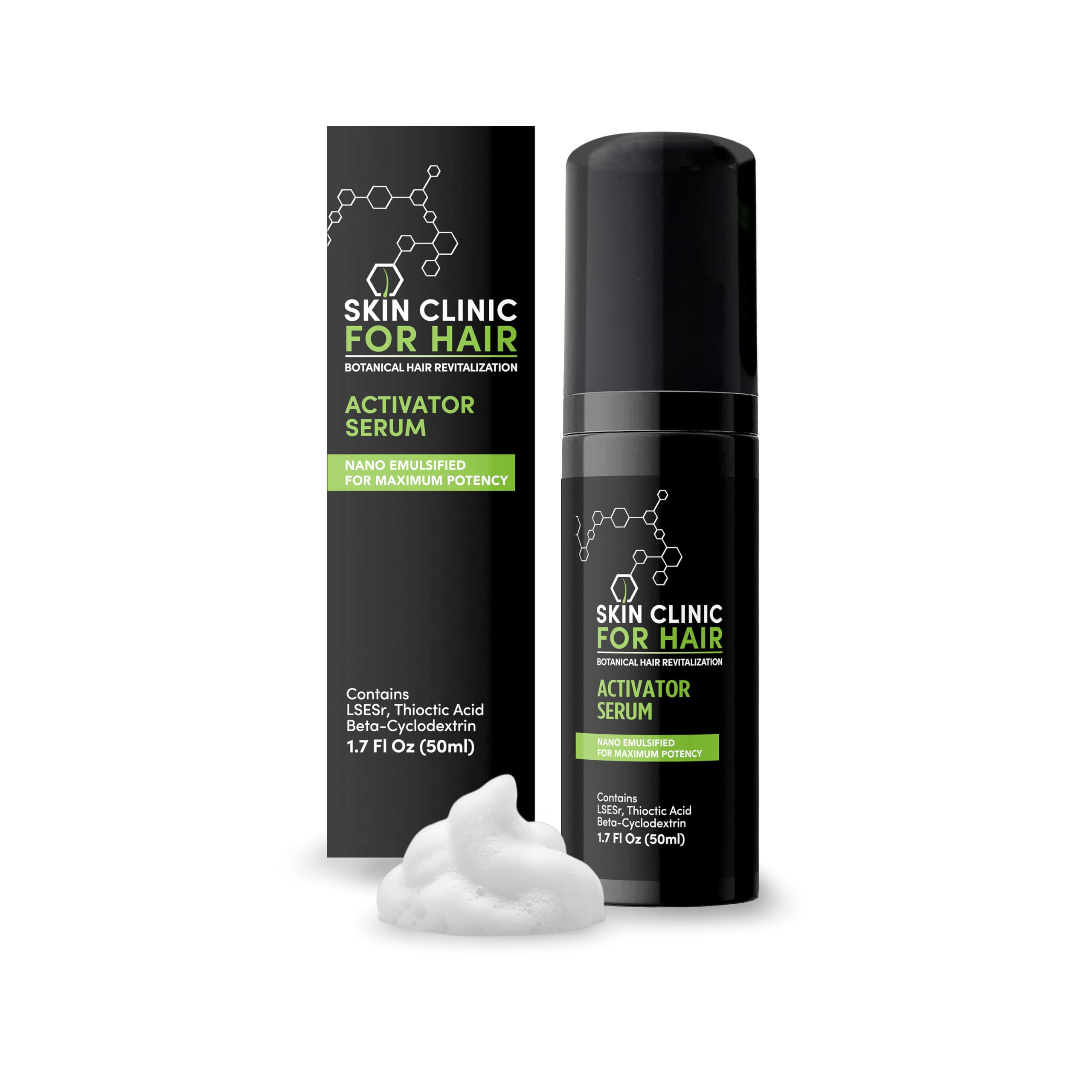 Botanical Hair Loss Foaming Serum by Skin Clinic for Hair — Saw Palmetto & Plant-Based Density Support