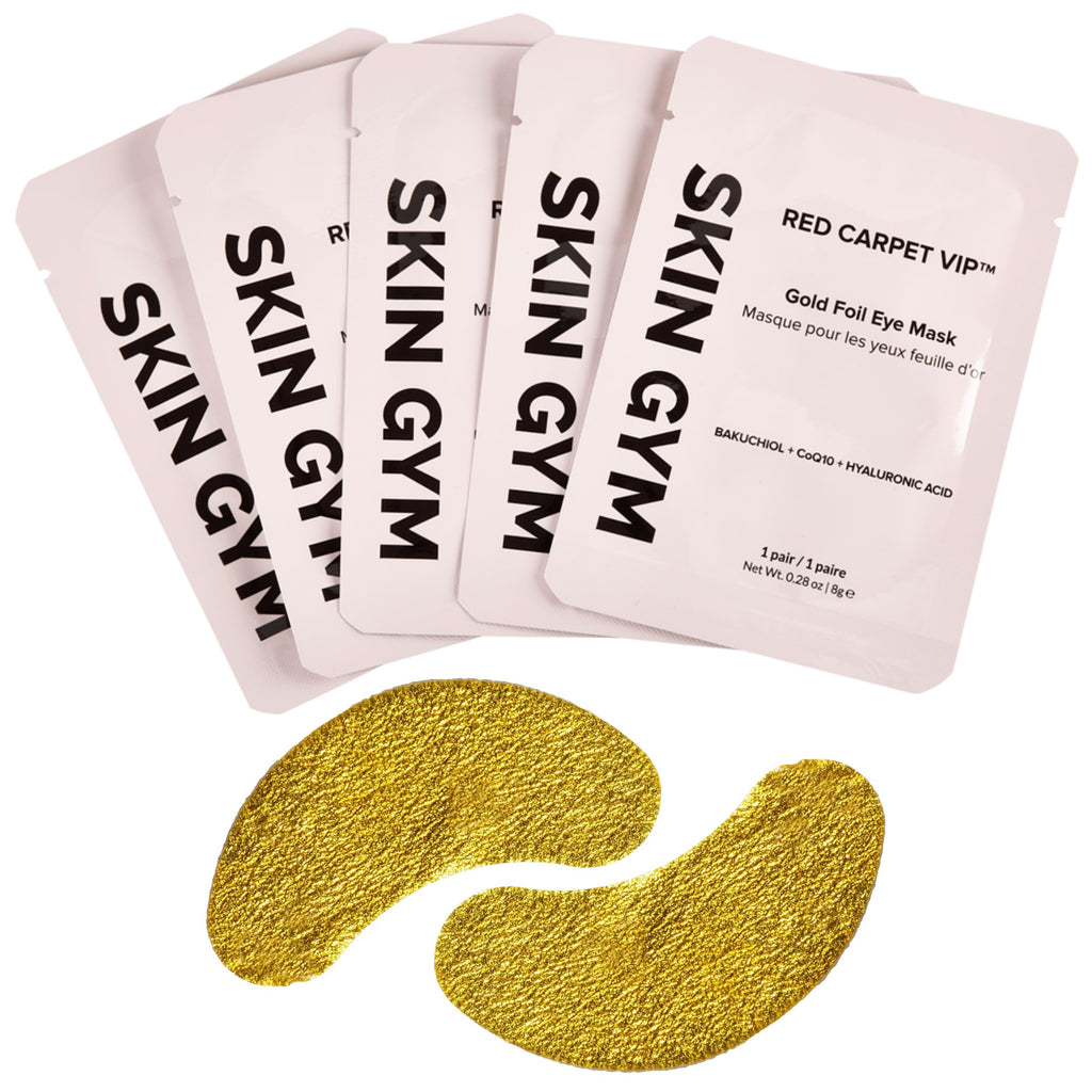 SKIN GYM Gold Foil Eye Mask 5 Pack – Hydrating Brightening Under-Eye