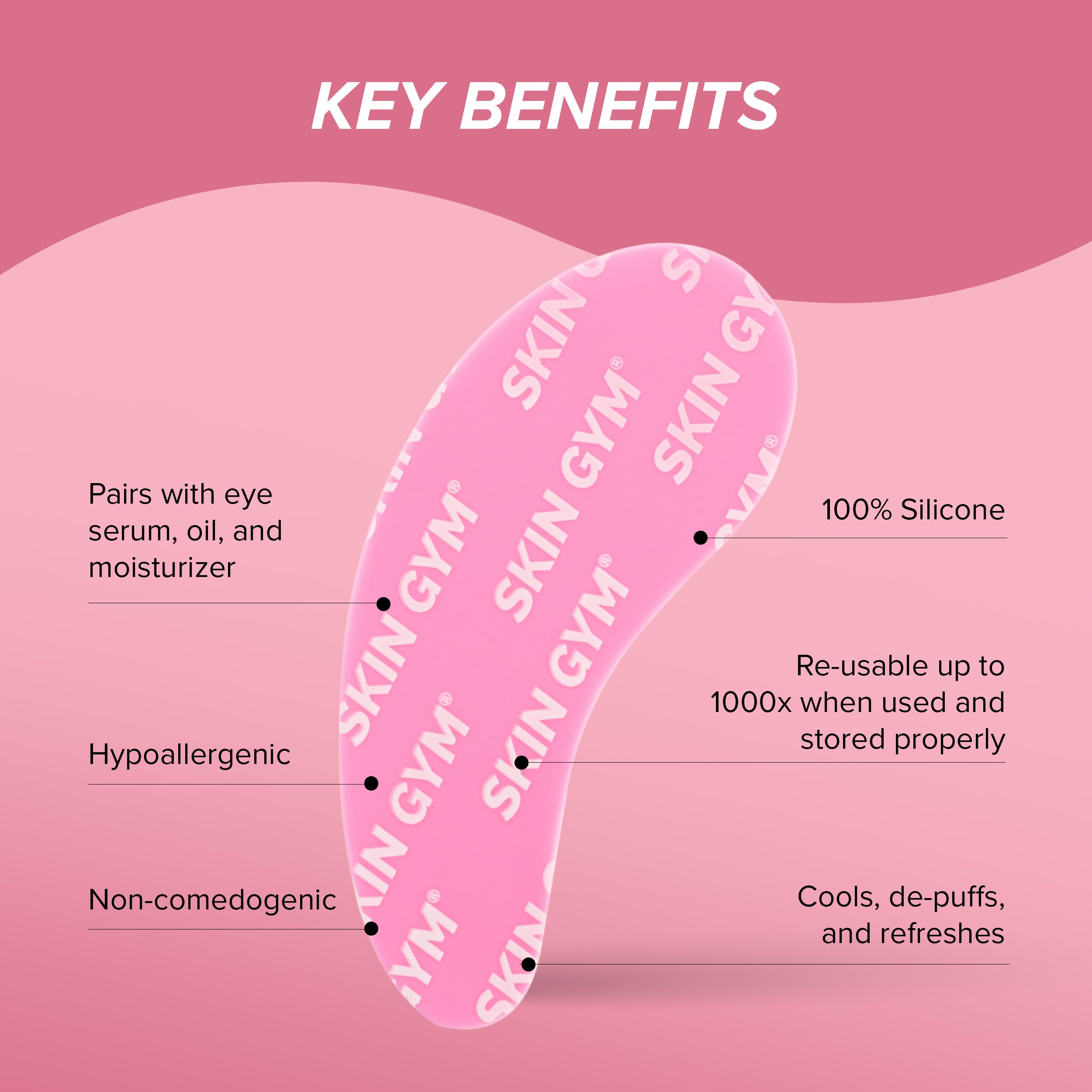 SKIN GYM Re-Usable Eye Mask – Medical-Grade Silicone for Under-Eye Hydration