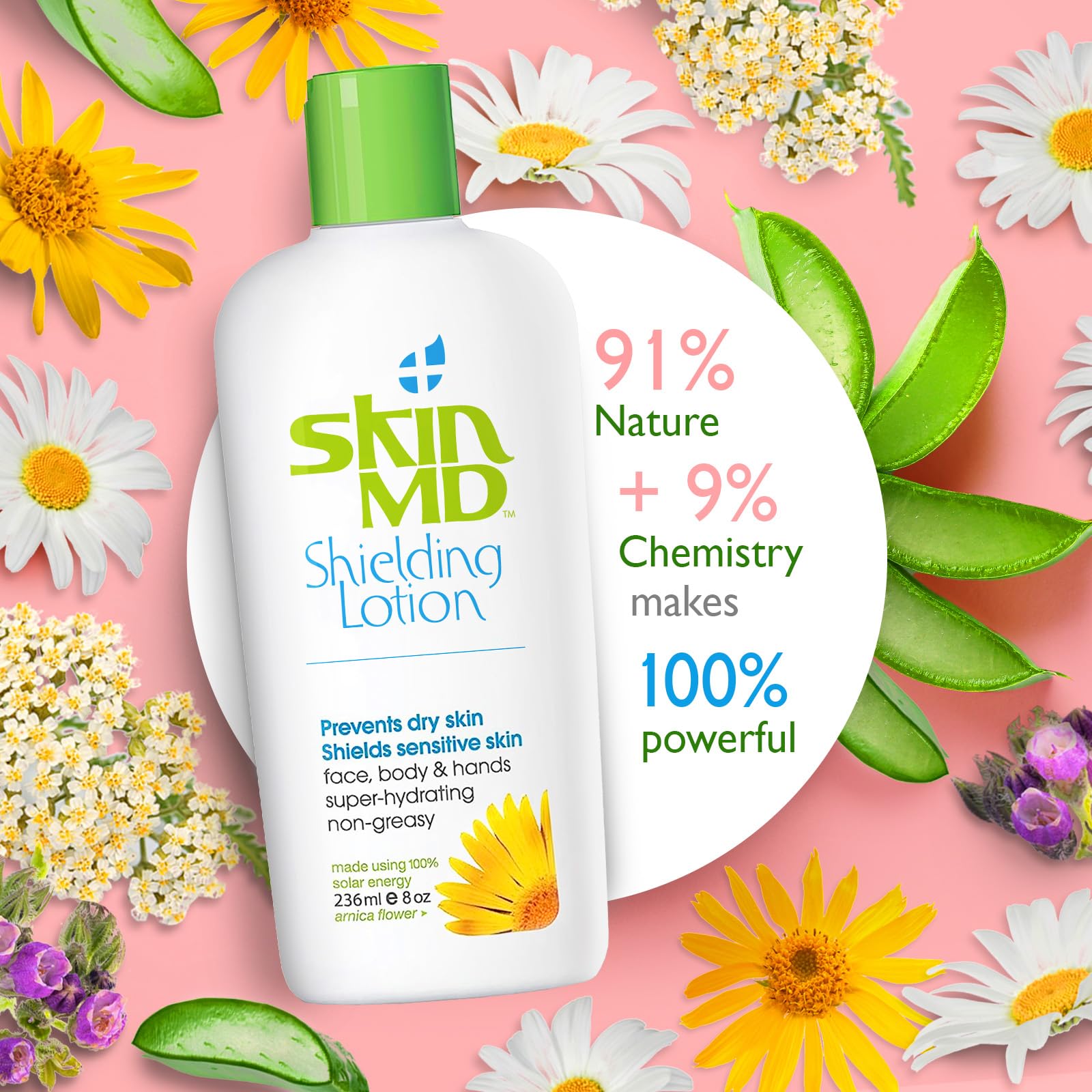 Skin MD Shielding Lotion – Fragrance-Free, Hypoallergenic Moisturizer for Face, Body & Hands | 8oz