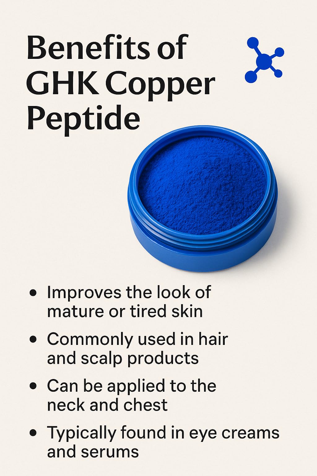 Skin Perfection GHK-Cu Copper Peptide Powder – DIY Serum Ingredient, 99.7%+ Pure for Skin & Hair