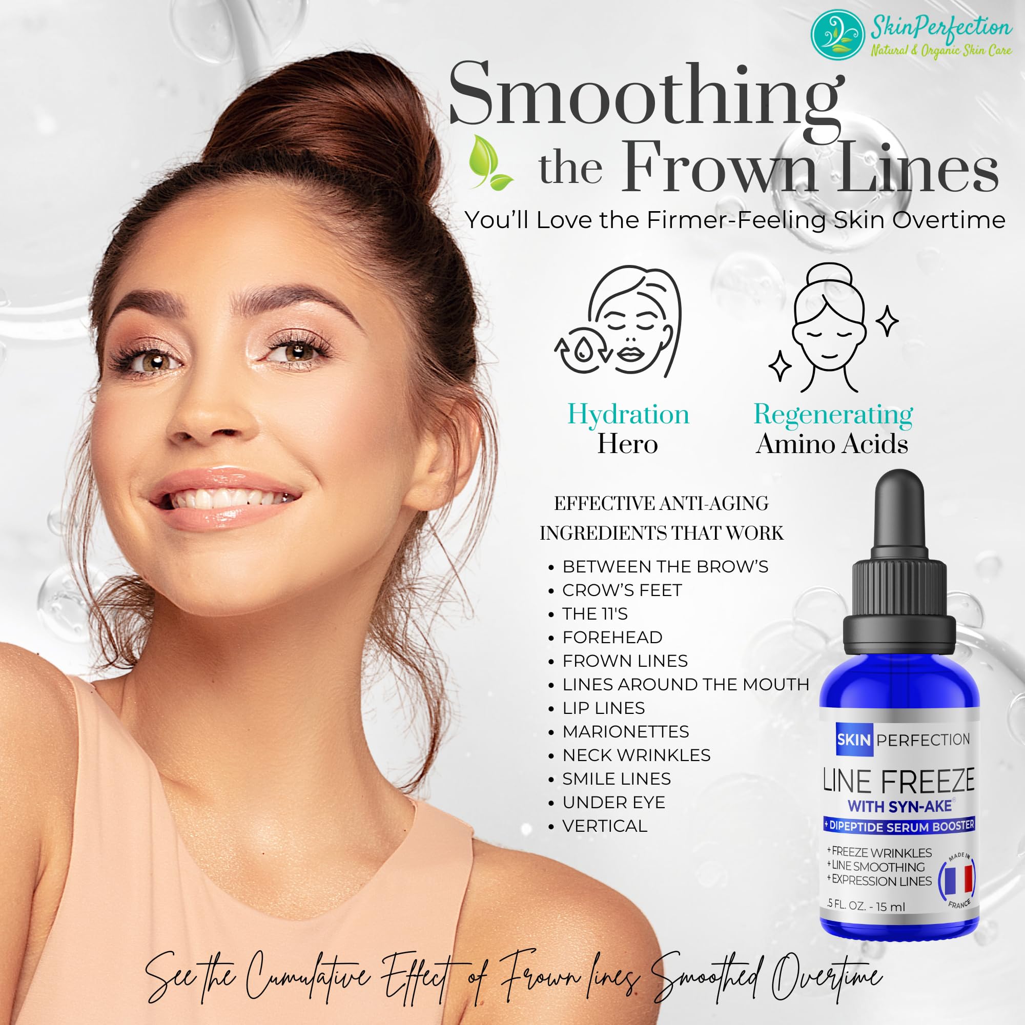 Skin Perfection Syn-AKE Serum Booster – DIY Peptide Anti-Aging for Expression Lines, 0.5 oz