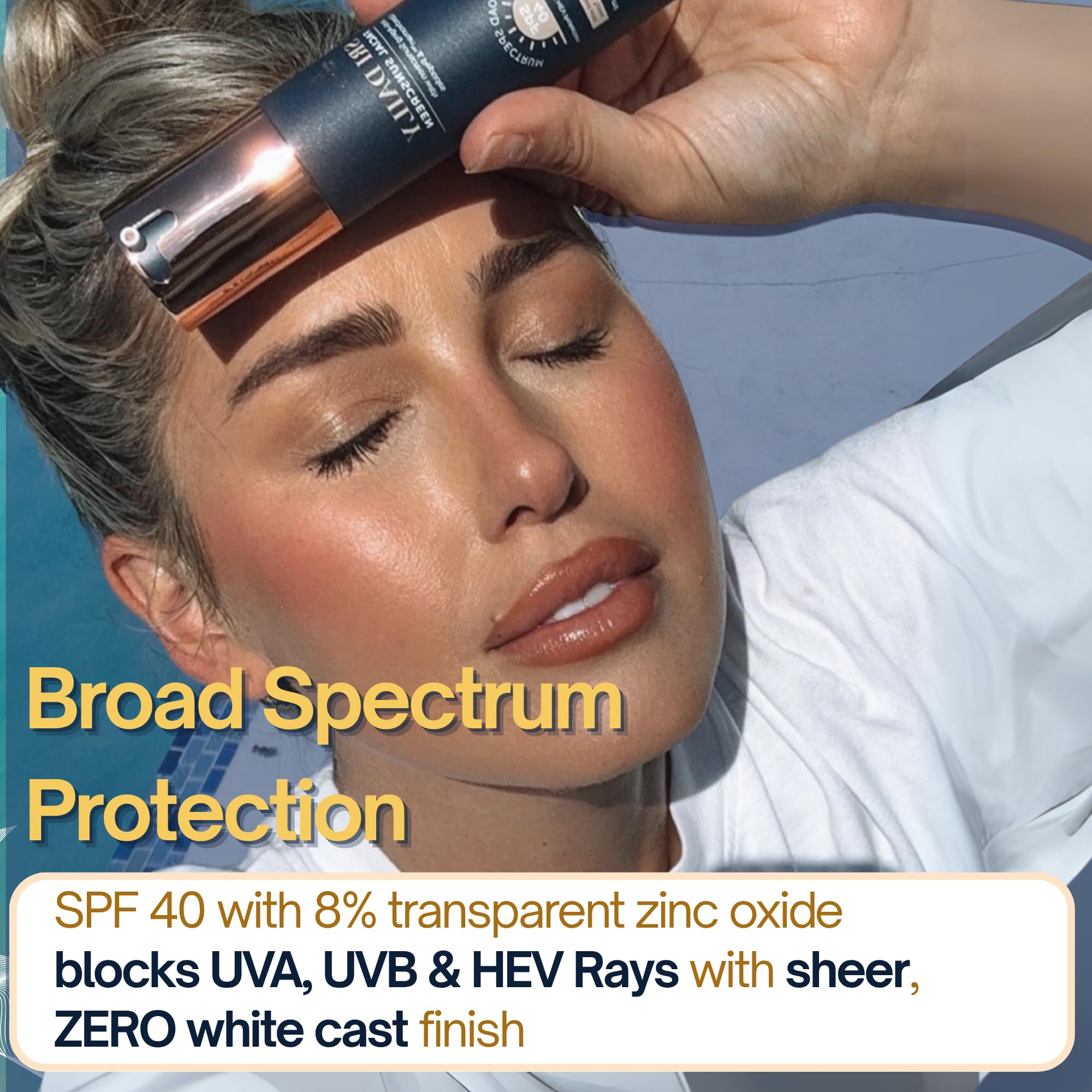 SRILabs Daily Facial Sunscreen SPF 40 — Universal Tint, Weightless Finish, Lipochroman & Peptides